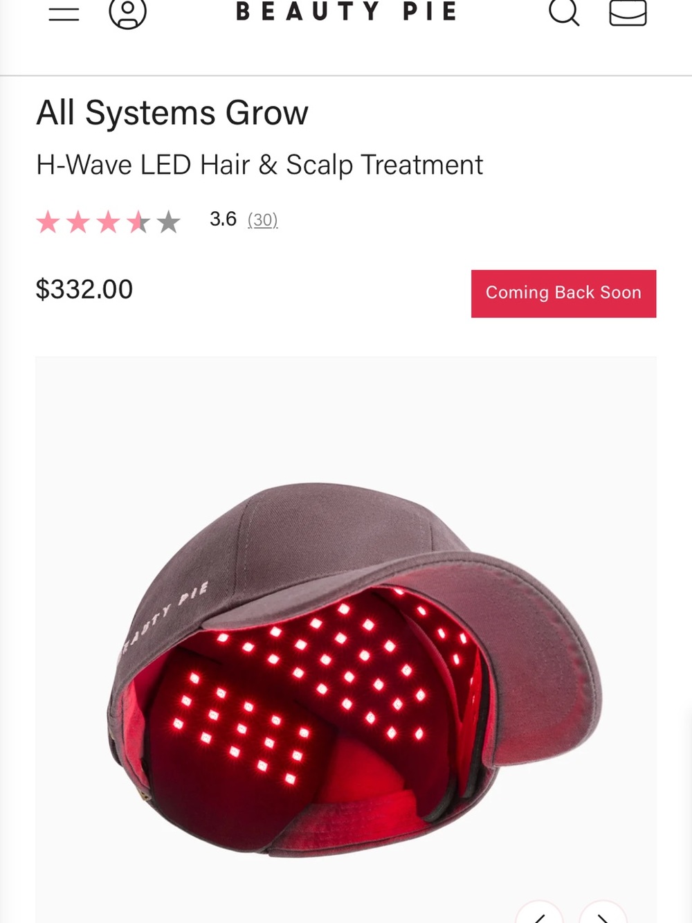 Red light therapy cap.. All Systems Grow H-Wave LED Hair & Scalp Treatment